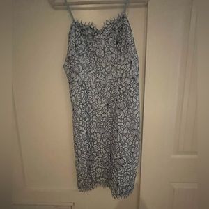 ABS Powder blue and black lace cocktail dress